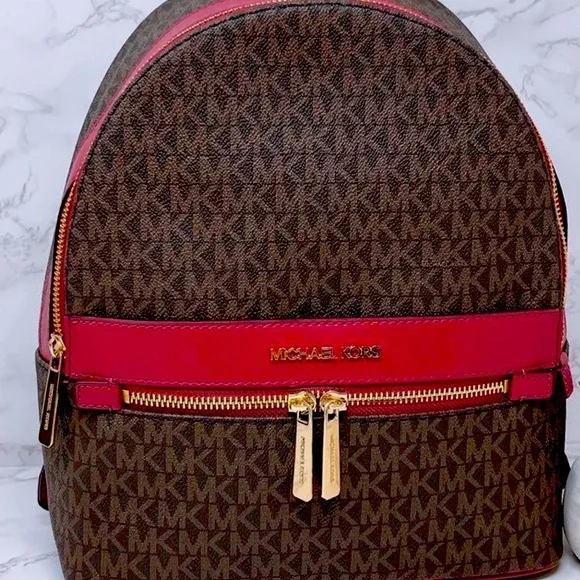 MK berry backpack Michael Kors Medium Dallas Slim Backpack in Wild Berry main image 3